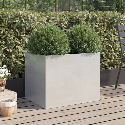 Jardinière argenté 62x47x46 cm acier inoxydable - Photo n°3; ?>