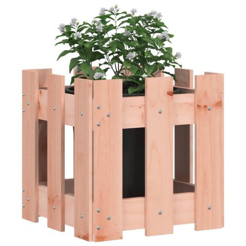 Jardinière avec design de clôture 30x30x30 cm Douglas massif - Photo n°3; ?>