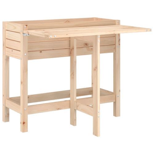 Jardinière avec dessus de table pliable bois de pin massif - Photo n°2; ?>