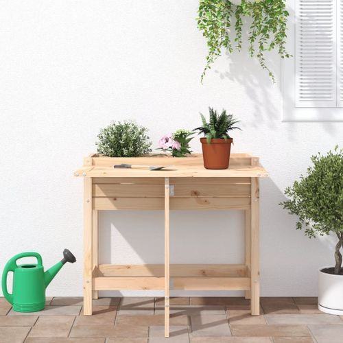 Jardinière avec dessus de table pliable bois de pin massif - Photo n°3; ?>