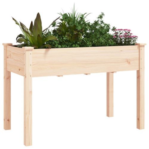 Jardinière avec doublure 118x59x76 cm bois massif de sapin - Photo n°3; ?>