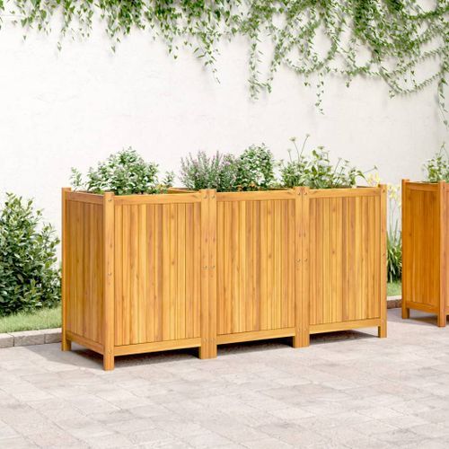 Jardinière avec doublure 150x50x75 cm bois massif d'acacia - Photo n°3; ?>