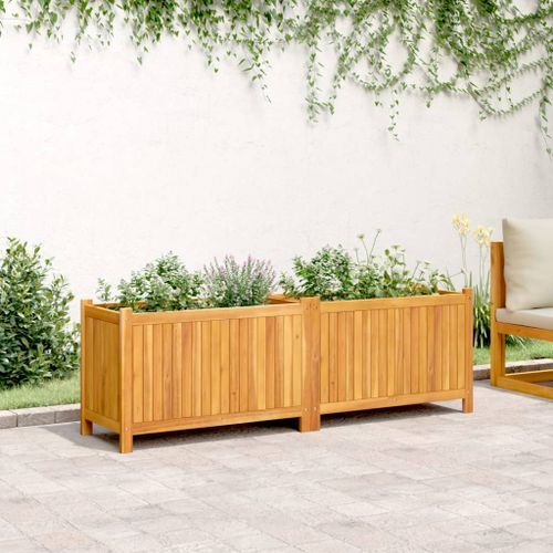 Jardinière avec doublure 153x38,5x50 cm bois massif d'acacia - Photo n°3; ?>