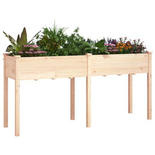 Jardinière avec doublure 161x45x76 cm bois massif de sapin - Photo n°3; ?>