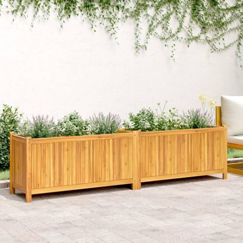 Jardinière avec doublure 199x38,5x50 cm bois massif d'acacia - Photo n°3; ?>