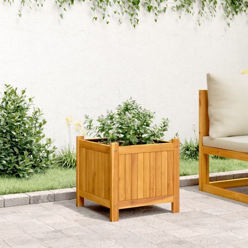 Jardinière avec doublure 42x42x40 cm bois massif d'acacia - Photo n°3; ?>