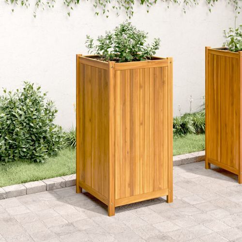 Jardinière avec doublure 50x50x100 cm bois massif d'acacia - Photo n°3; ?>