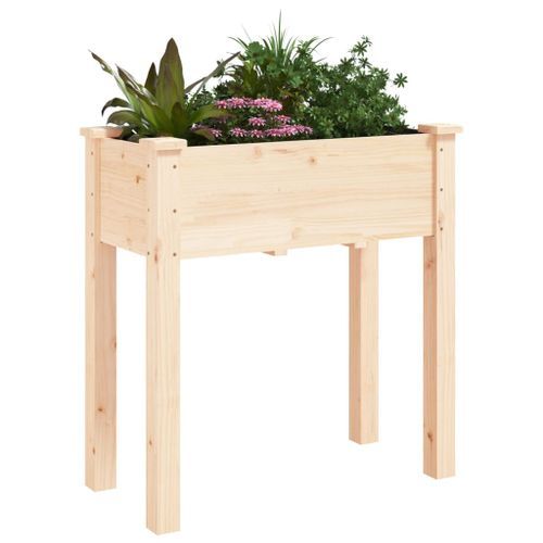 Jardinière avec doublure 71x37x76 cm bois massif de sapin - Photo n°3; ?>