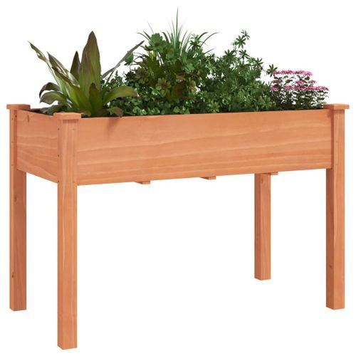 Jardinière avec doublure marron 118x59x76 cm bois massif sapin - Photo n°3; ?>