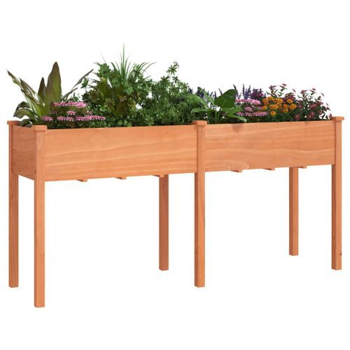 Jardinière avec doublure marron 161x45x76 cm bois massif sapin - Photo n°3; ?>