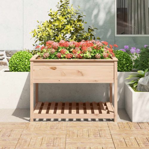 Jardinière avec étagère 111,5x111,5x81 cm Bois massif de pin - Photo n°3; ?>