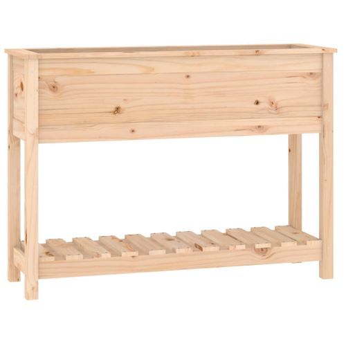 Jardinière avec étagère 111,5x34,5x81 cm Bois massif de pin - Photo n°2; ?>