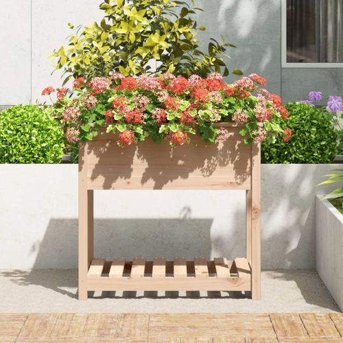 Jardinière avec étagère 82,5x54x81 cm Bois massif de pin - Photo n°3; ?>