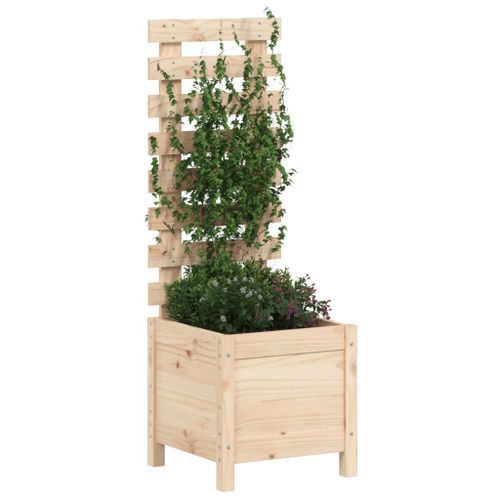 Jardinière avec support 39x39,5x114 cm bois de pin massif - Photo n°3; ?>