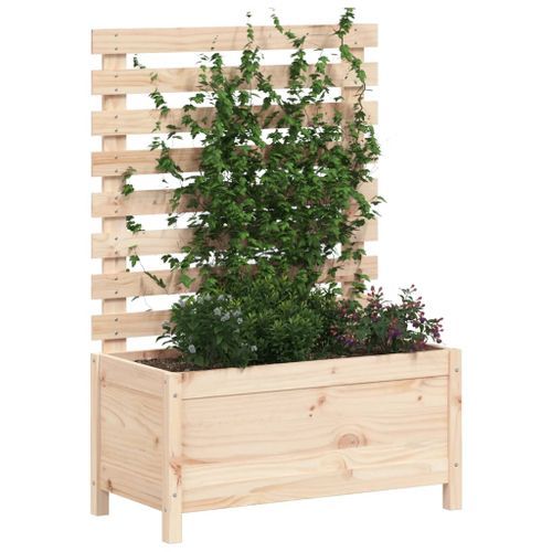 Jardinière avec support 79x39,5x114 cm bois de pin massif - Photo n°3; ?>