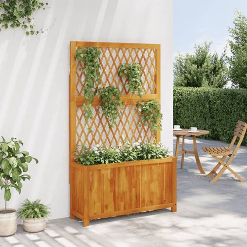 Jardinière avec treillis 100x32x165 cm bois massif d'acacia - Photo n°3; ?>