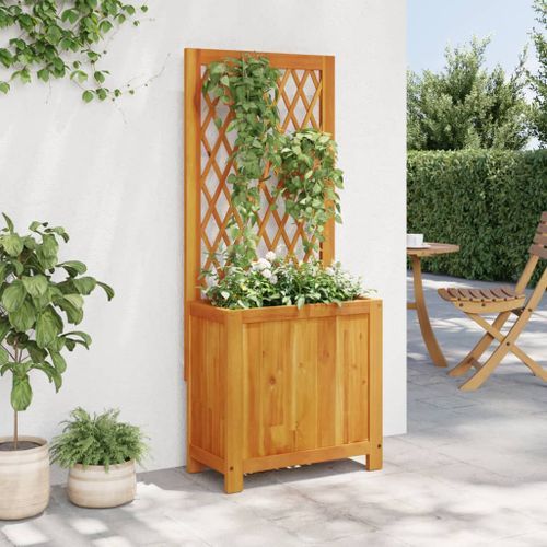 Jardinière avec treillis 55x29,5x132 cm bois massif d'acacia - Photo n°3; ?>