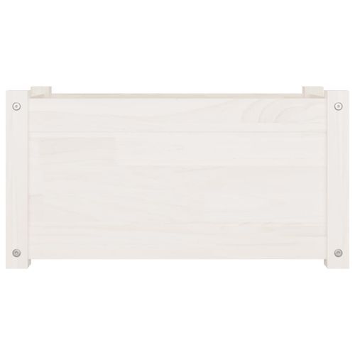 Jardinière blanc 60x31x31 cm bois de pin massif - Photo n°3; ?>