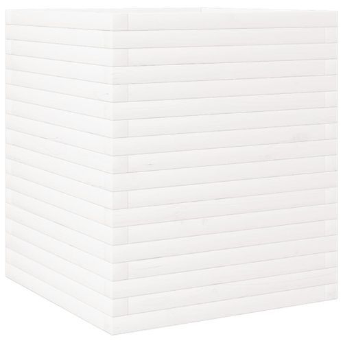 Jardinière blanc 60x60x68,5 cm bois de pin massif - Photo n°2; ?>