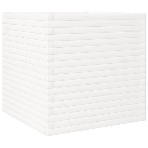 Jardinière blanc 70x70x68,5 cm bois de pin massif - Photo n°2; ?>