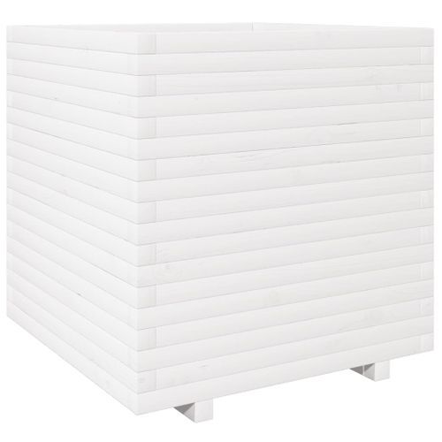 Jardinière blanc 70x70x72,5 cm bois de pin massif - Photo n°2; ?>