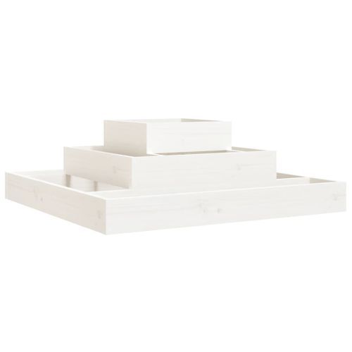 Jardinière Blanc 80x80x27 cm Bois massif de pin - Photo n°2; ?>