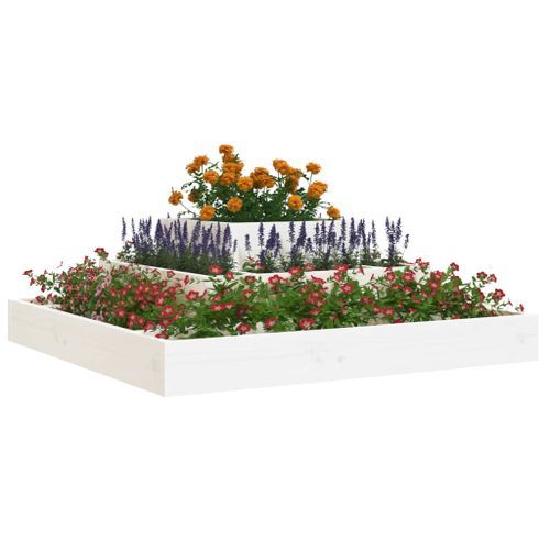 Jardinière Blanc 80x80x27 cm Bois massif de pin - Photo n°3; ?>