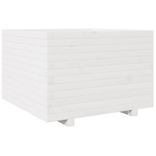 Jardinière blanc 80x80x49,5 cm bois de pin massif - Photo n°2; ?>