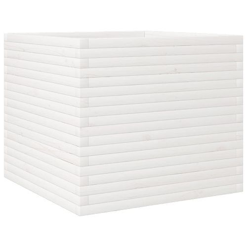 Jardinière blanc 80x80x68,5 cm bois de pin massif - Photo n°2; ?>