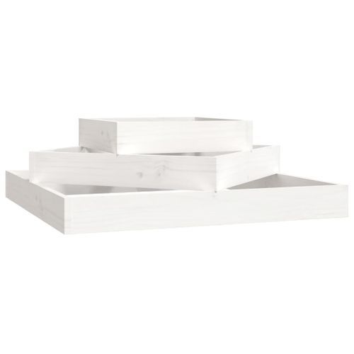 Jardinière Blanc 83x83x27 cm Bois massif de pin - Photo n°2; ?>