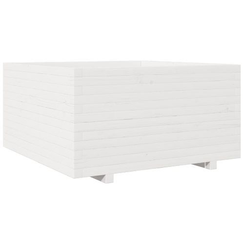 Jardinière blanc 90x90x49,5 cm bois de pin massif - Photo n°2; ?>