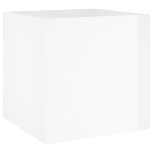 Jardinière Blanc brillant 40x40x40 cm Bois d'ingénierie - Photo n°2; ?>