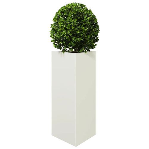 Jardinière blanc triangulaire 40x34,5x70 cm acier - Photo n°3; ?>