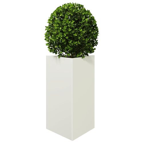 Jardinière blanc triangulaire 50x43x75 cm acier - Photo n°3; ?>