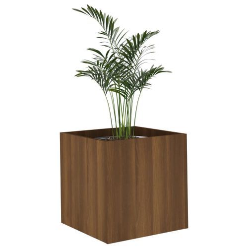 Jardinière Chêne marron 40x40x40 cm Bois d'ingénierie - Photo n°2; ?>