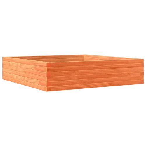 Jardinière cire marron 100x100x23 cm bois de pin massif - Photo n°2; ?>