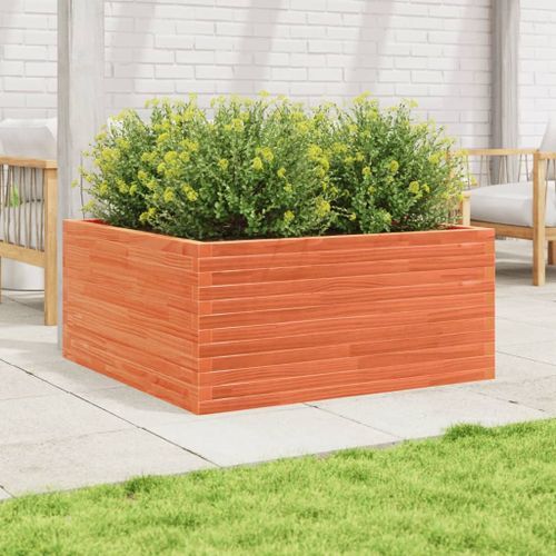 Jardinière cire marron 100x100x46 cm bois de pin massif - Photo n°3; ?>