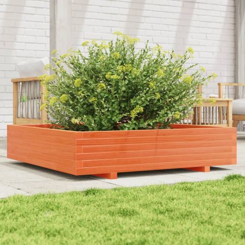 Jardinière cire marron 110x110x26,5 cm bois de pin massif - Photo n°3; ?>