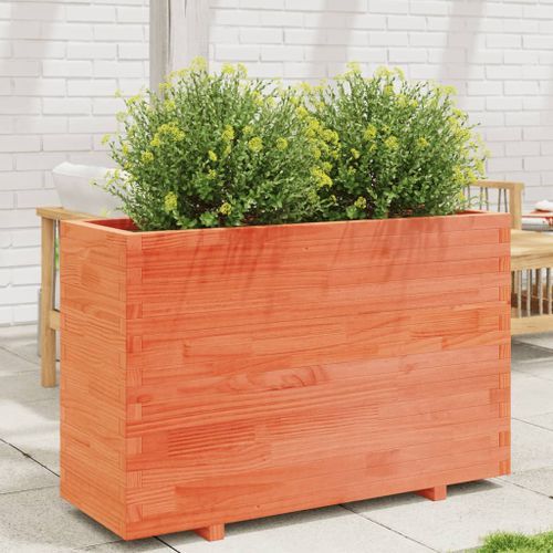 Jardinière cire marron 110x40x72,5 cm bois de pin massif - Photo n°3; ?>