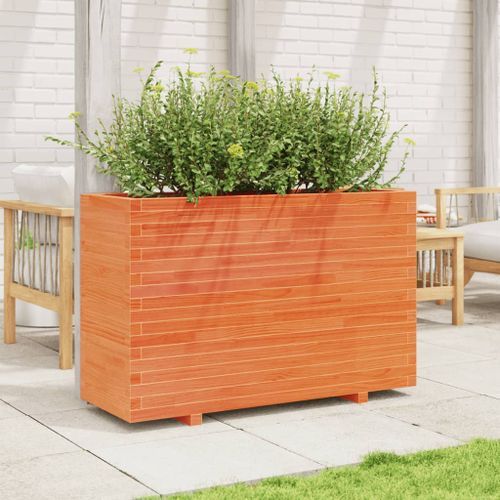 Jardinière cire marron 110x40x72 cm bois de pin massif - Photo n°3; ?>