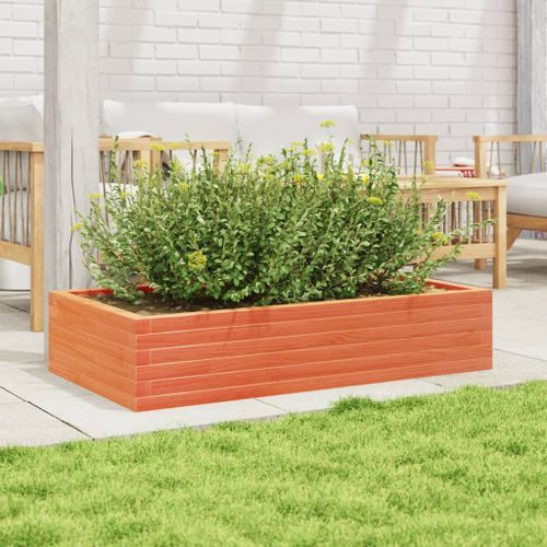 Jardinière cire marron 110x60x23 cm bois de pin massif - Photo n°3; ?>