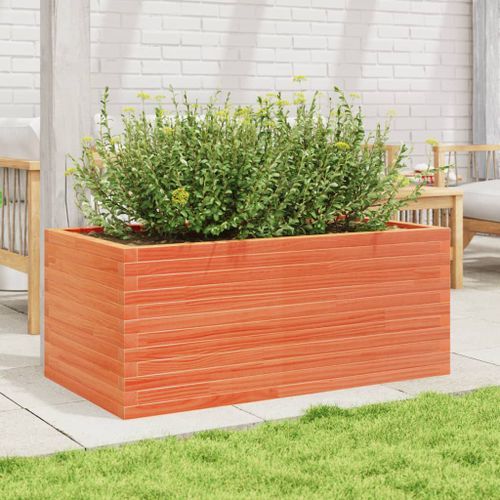 Jardinière cire marron 110x60x45,5 cm bois de pin massif - Photo n°3; ?>