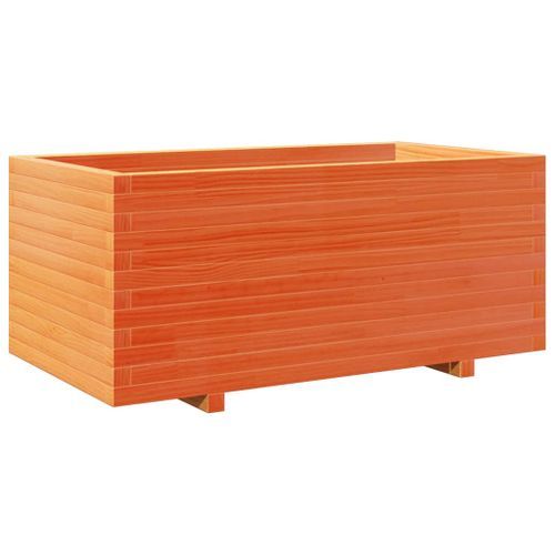 Jardinière cire marron 110x60x49,5 cm bois de pin massif - Photo n°2; ?>