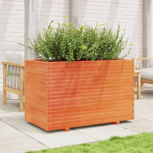 Jardinière cire marron 110x60x72 cm bois de pin massif - Photo n°3; ?>