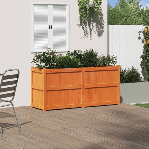 Jardinière marron 150x50x70 cm bois de pin massif - Photo n°3; ?>