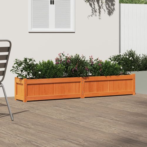 Jardinière marron 180x31x31 cm bois de pin massif - Photo n°3; ?>