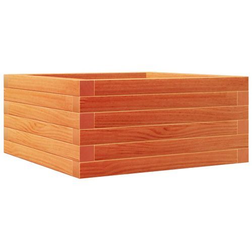 Jardinière cire marron 50x50x23 cm bois de pin massif - Photo n°2; ?>