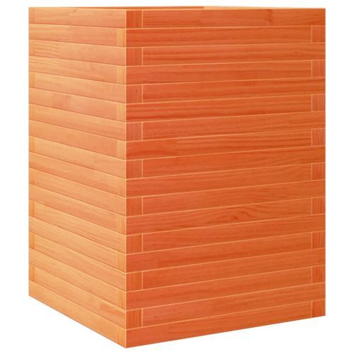 Jardinière cire marron 50x50x68,5 cm bois de pin massif - Photo n°2; ?>