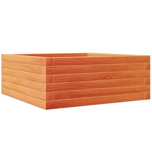 Jardinière cire marron 60x60x23 cm bois de pin massif - Photo n°2; ?>