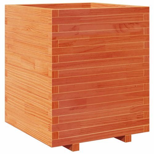 Jardinière cire marron 60x60x72,5 cm bois de pin massif - Photo n°2; ?>